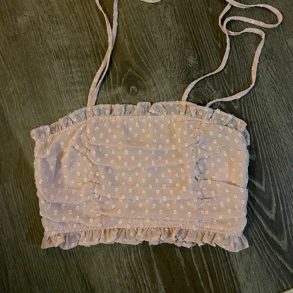 Pink Polka Dot Tube Top - Picture 2 of 3